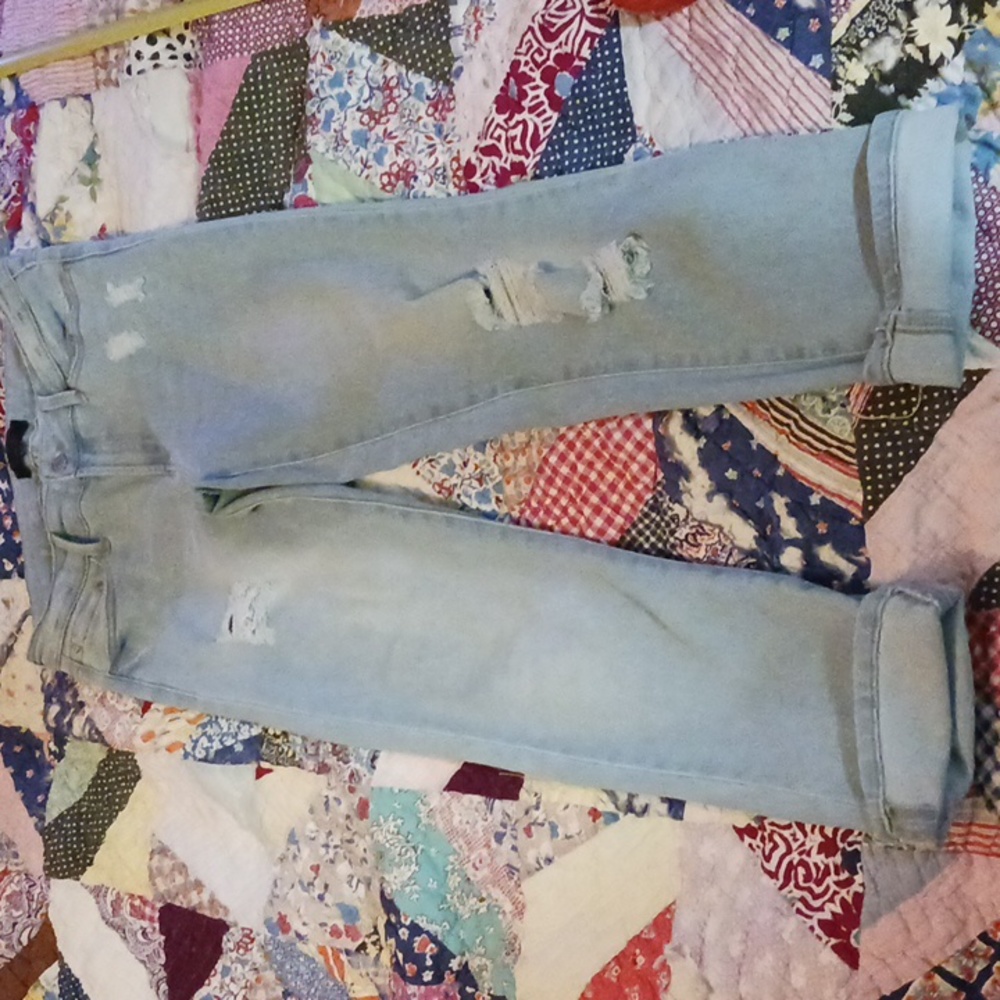 RACHEL Rachel Roy Girlfriend Distressed Rolled Hem Crop Jeans 8/29